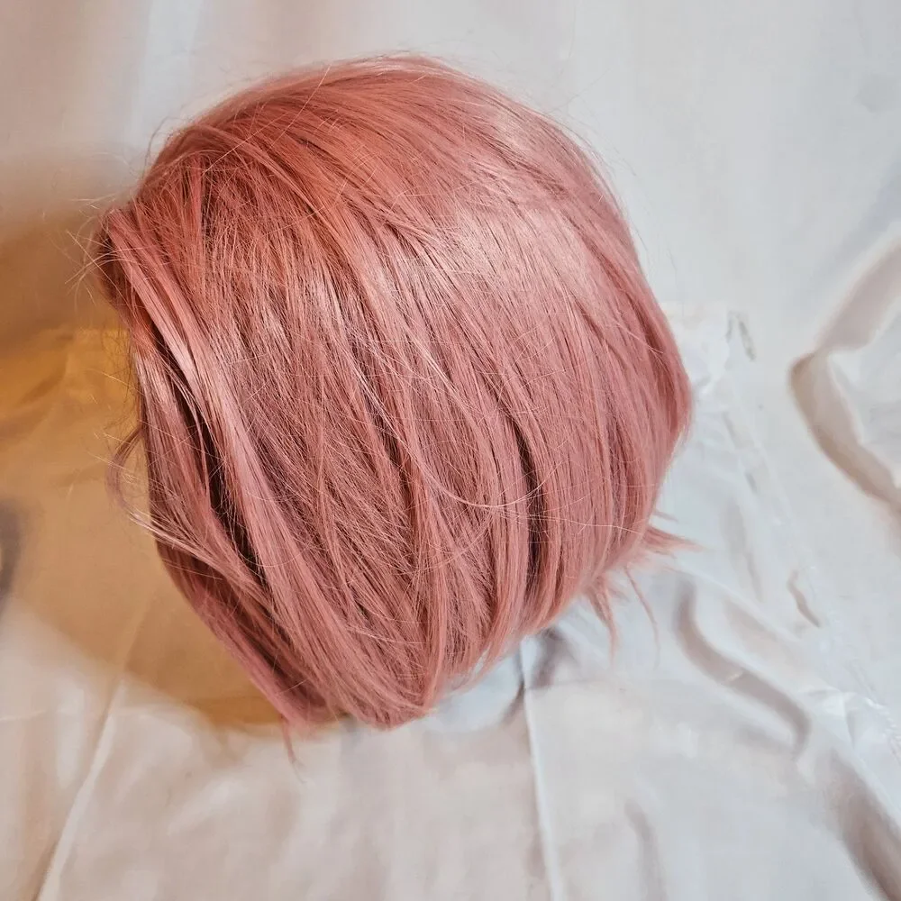 Pink Short Cosplay Wig Women Anime Costume Halloween Party Adult